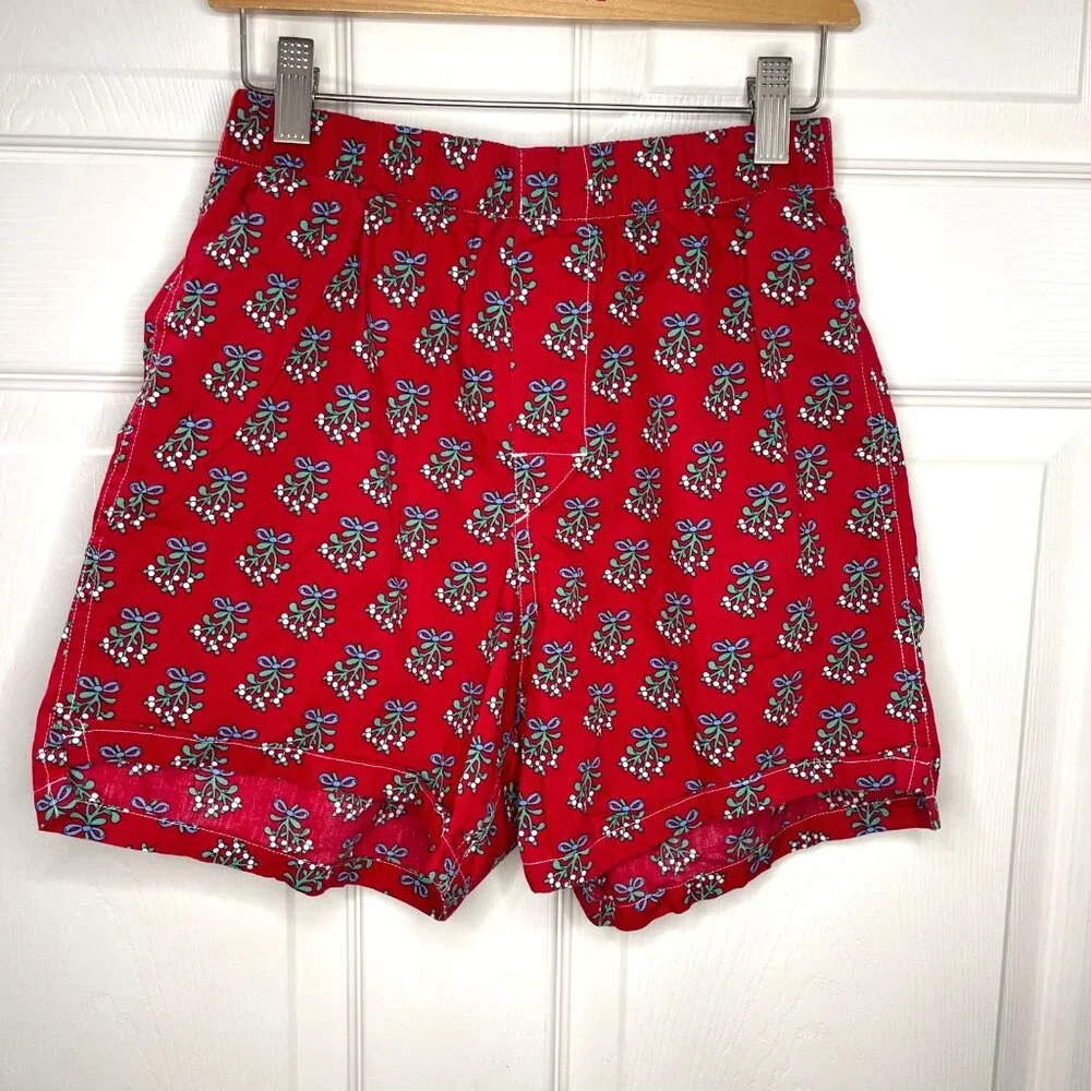 Vineyard Vines Boxers Men's Size XS Mistletoe Print 100% Cotton Holiday Red‎